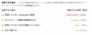 サイト速度改善できる項目